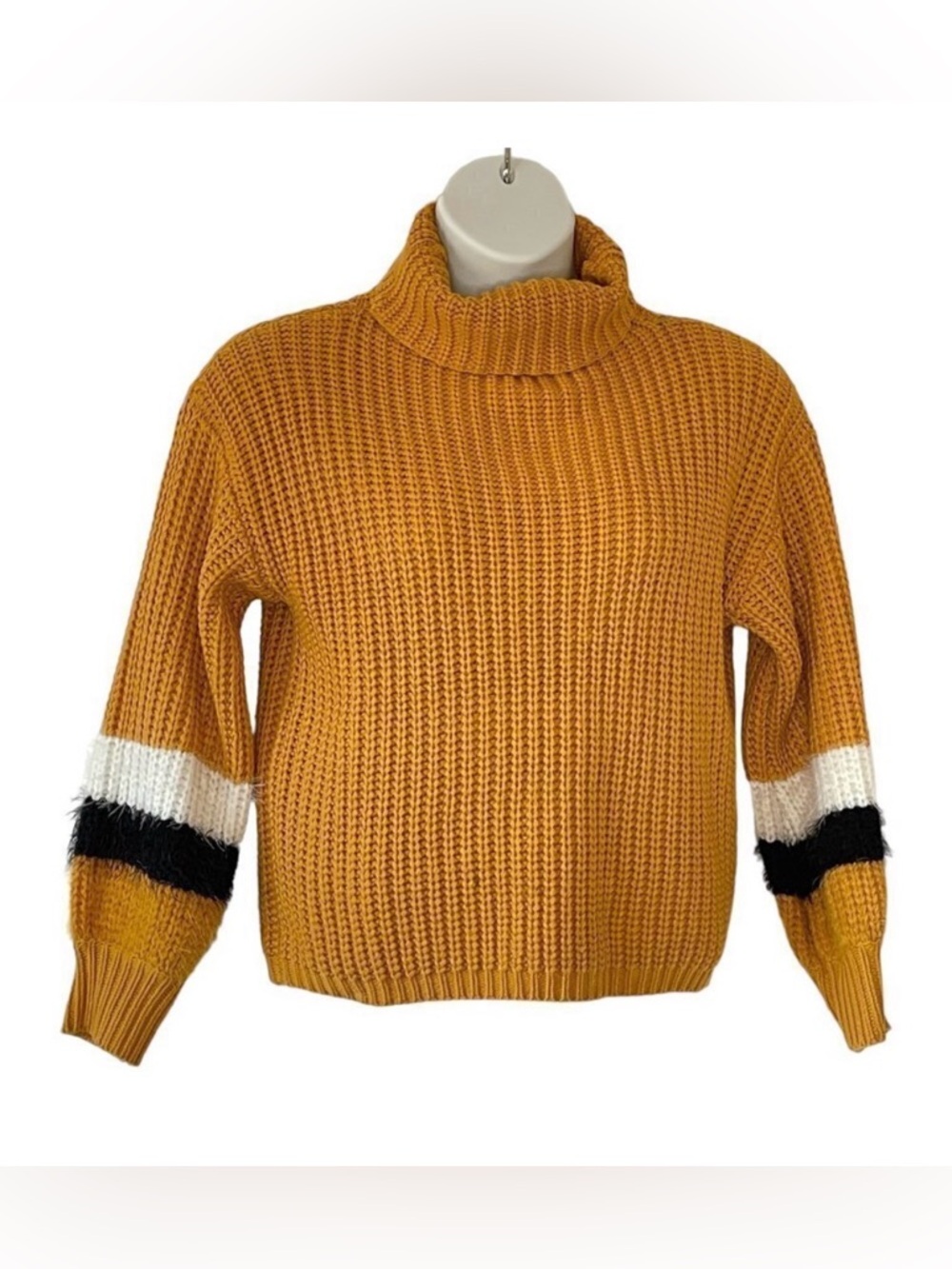 Sweet Rain Chunky Ribbed Knit Cowl Neck Oversized Sweater Boxy   Size S